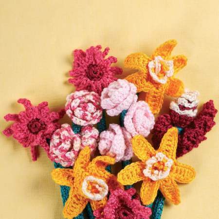 Crochet flower bouquet pattern, Mixed Flower pattern, Amigu - Inspire Uplift