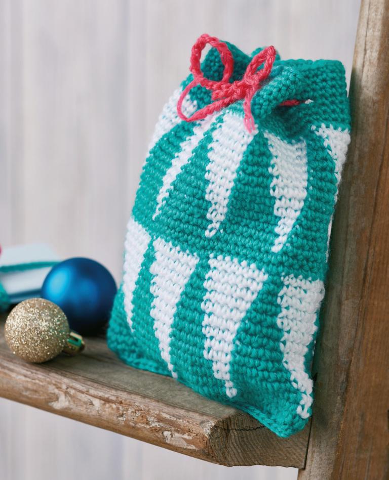 Geometric Christmas Gift Bag Crochet Pattern