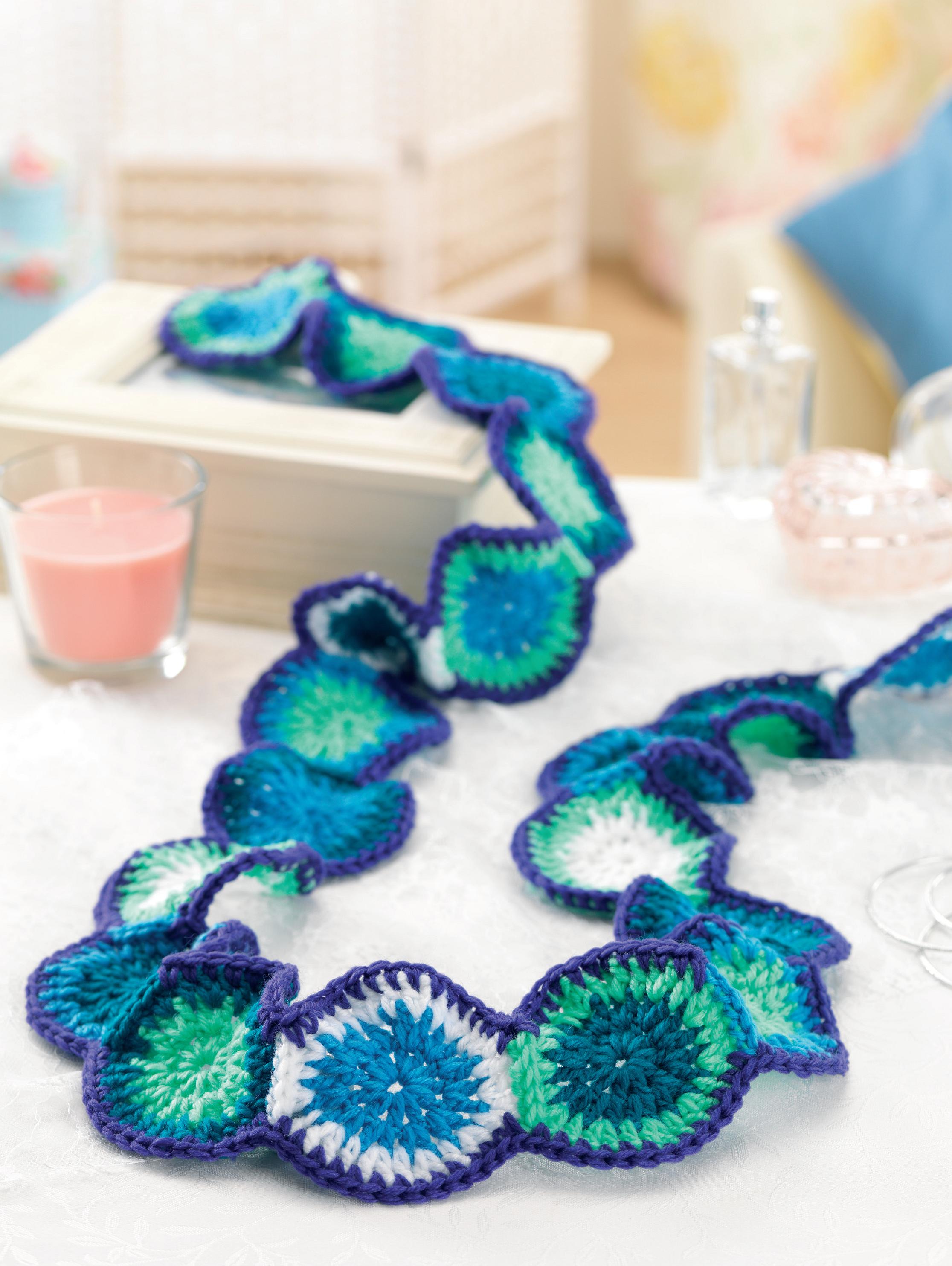 joined crochet circles scarf